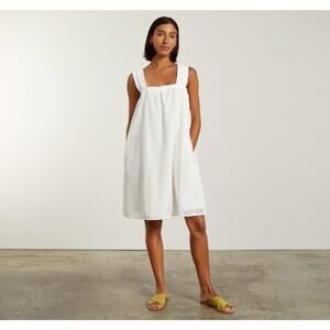 The White Co XL 100% Cotton Eyelet Babydoll Nightgown Cottage Core Boho Flowy